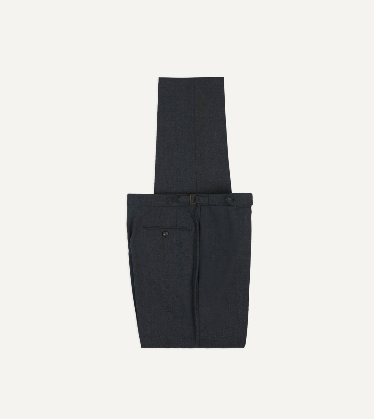 Drake's Charcoal Tropical Wool Single Pleat Trouser