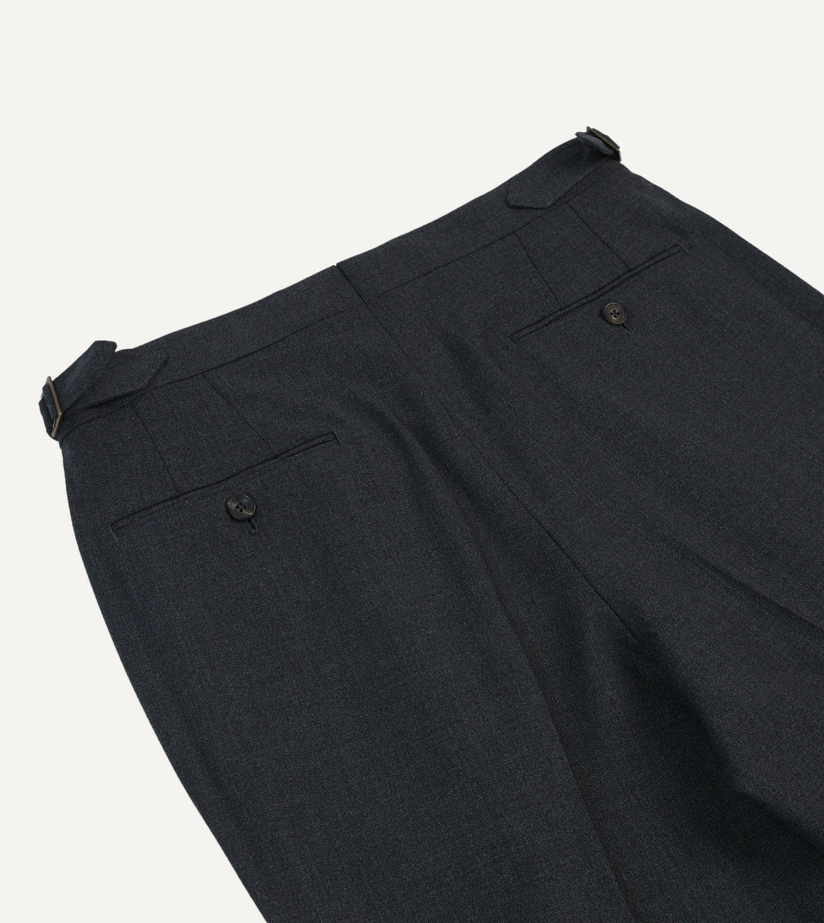 Drake's Charcoal Tropical Wool Single Pleat Trouser