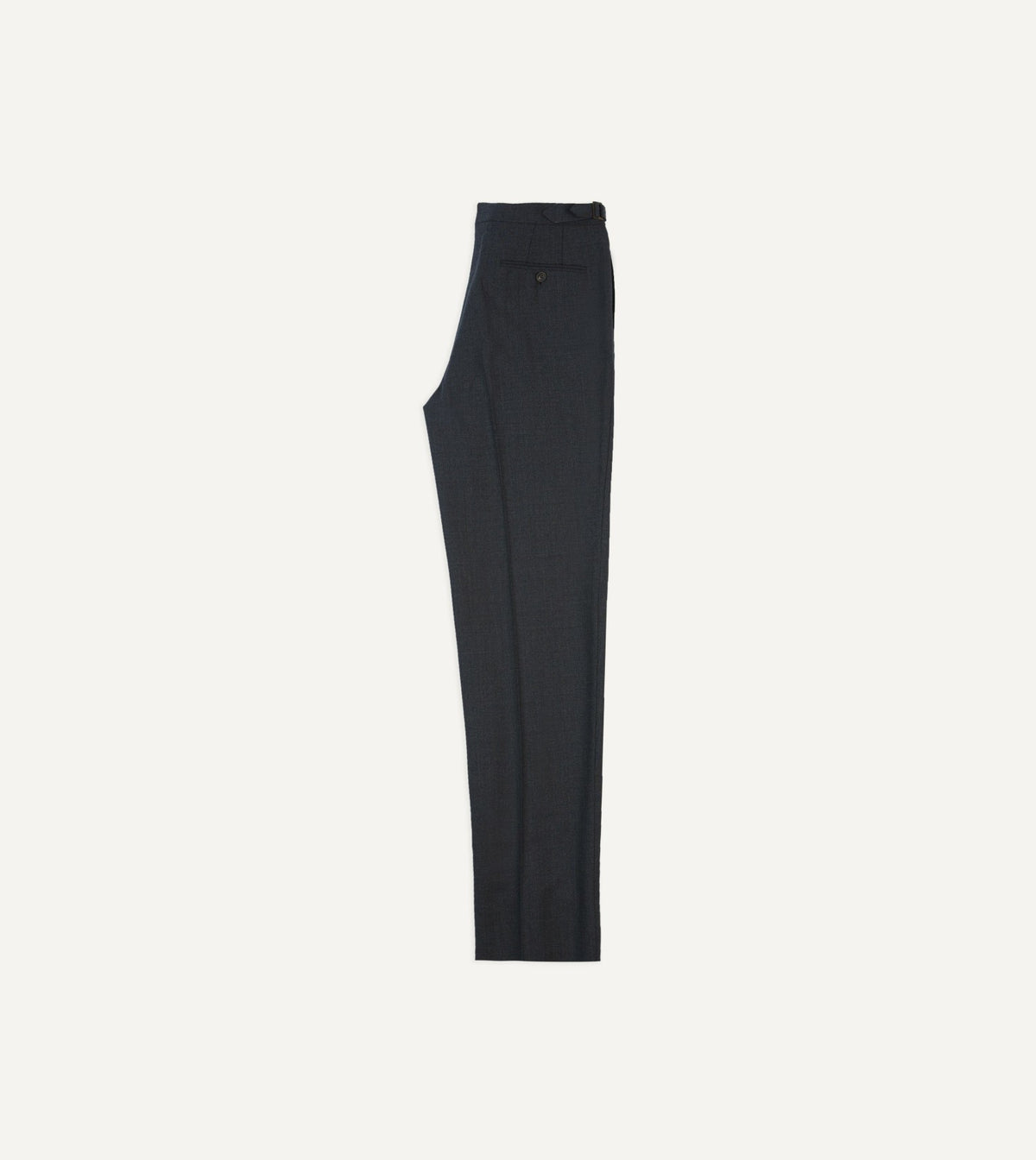 Drake's Charcoal Tropical Wool Single Pleat Trouser