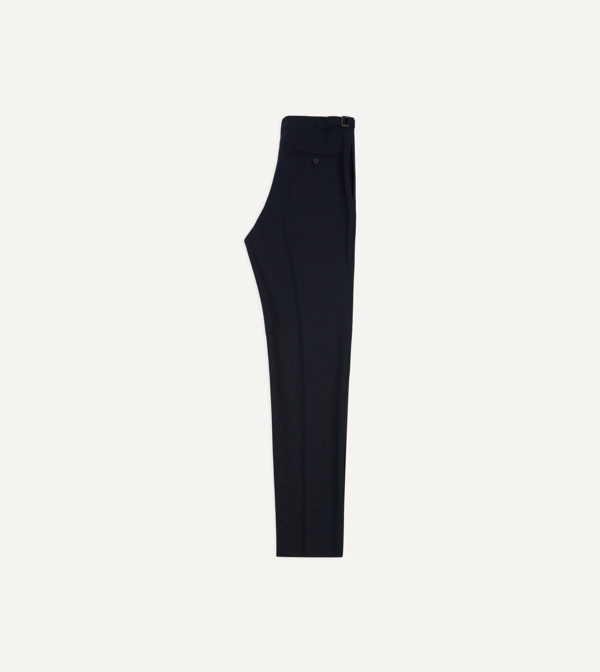 Drake's Navy Tropical Wool Single Pleat Trouser