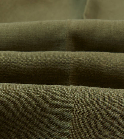 Drake's Olive Irish Linen Single Pleat Trouser