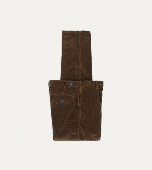Drake's Russet Cotton Corduroy Games Trousers
