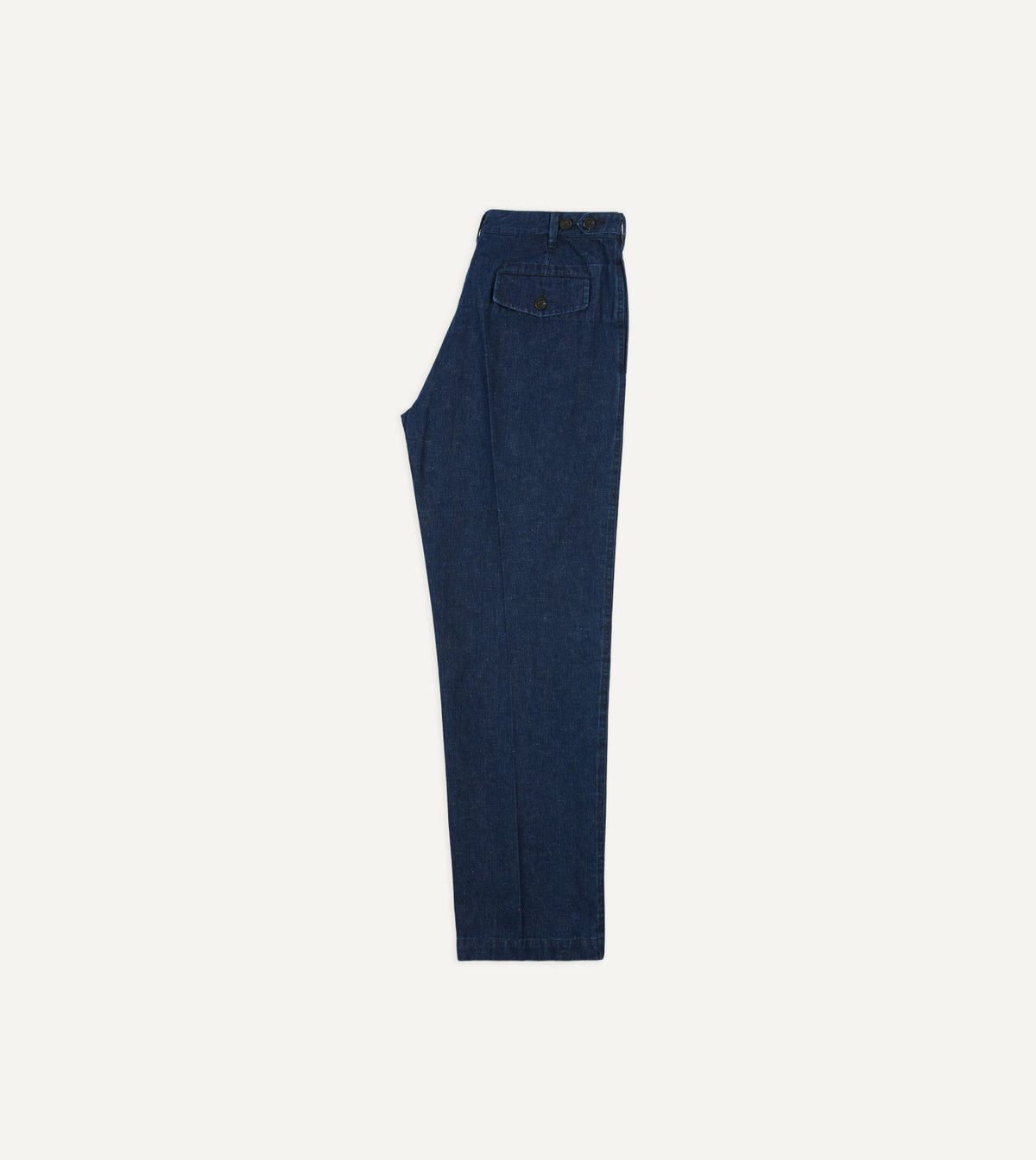 Drake's Indigo Cotton-Linen Games Trousers