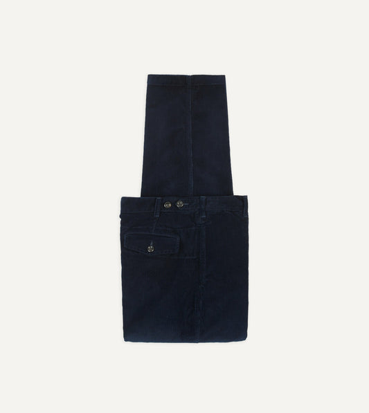 Drake's Navy Cotton Corduroy Field Games Trousers