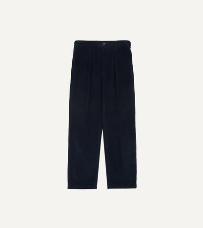 Drake's Navy Cotton Corduroy Field Games Trousers