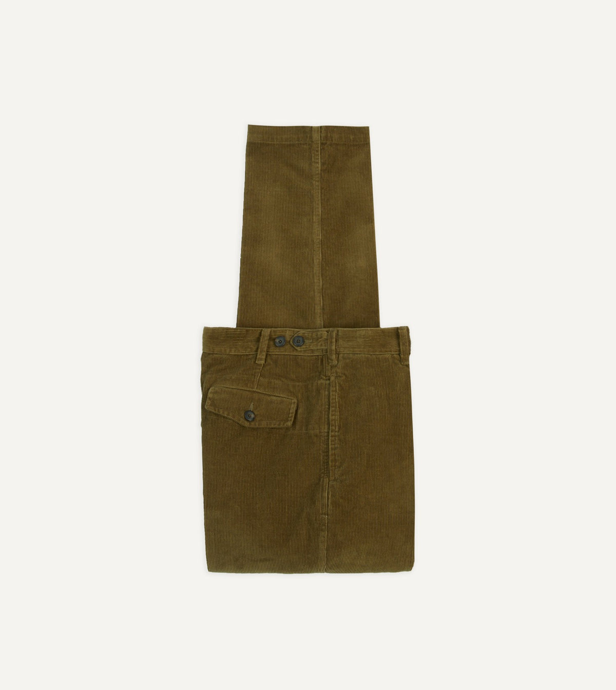 Drake's Olive Cotton Corduroy Field Games Trousers