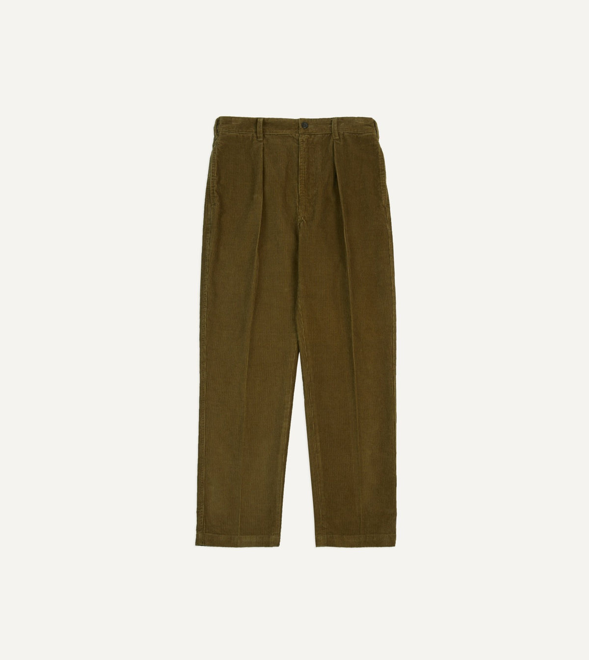 Drake's Olive Cotton Corduroy Field Games Trousers