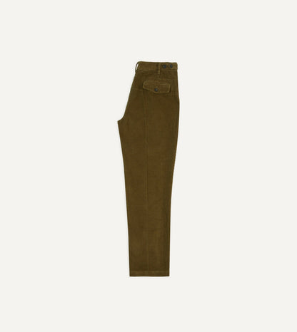 Drake's Olive Cotton Corduroy Field Games Trousers