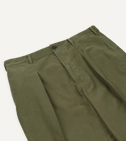 Drake's Olive Summer Moleskin Games Trouser