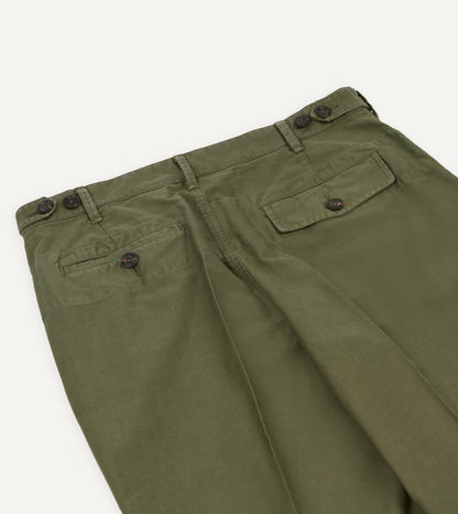Drake's Olive Summer Moleskin Games Trouser