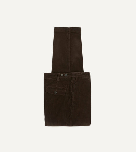 Drake's Brown Cotton Corduroy Field Games Trousers