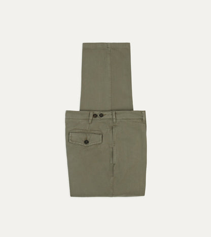 Drake's Khaki Heavy Cotton Twill Games Trousers