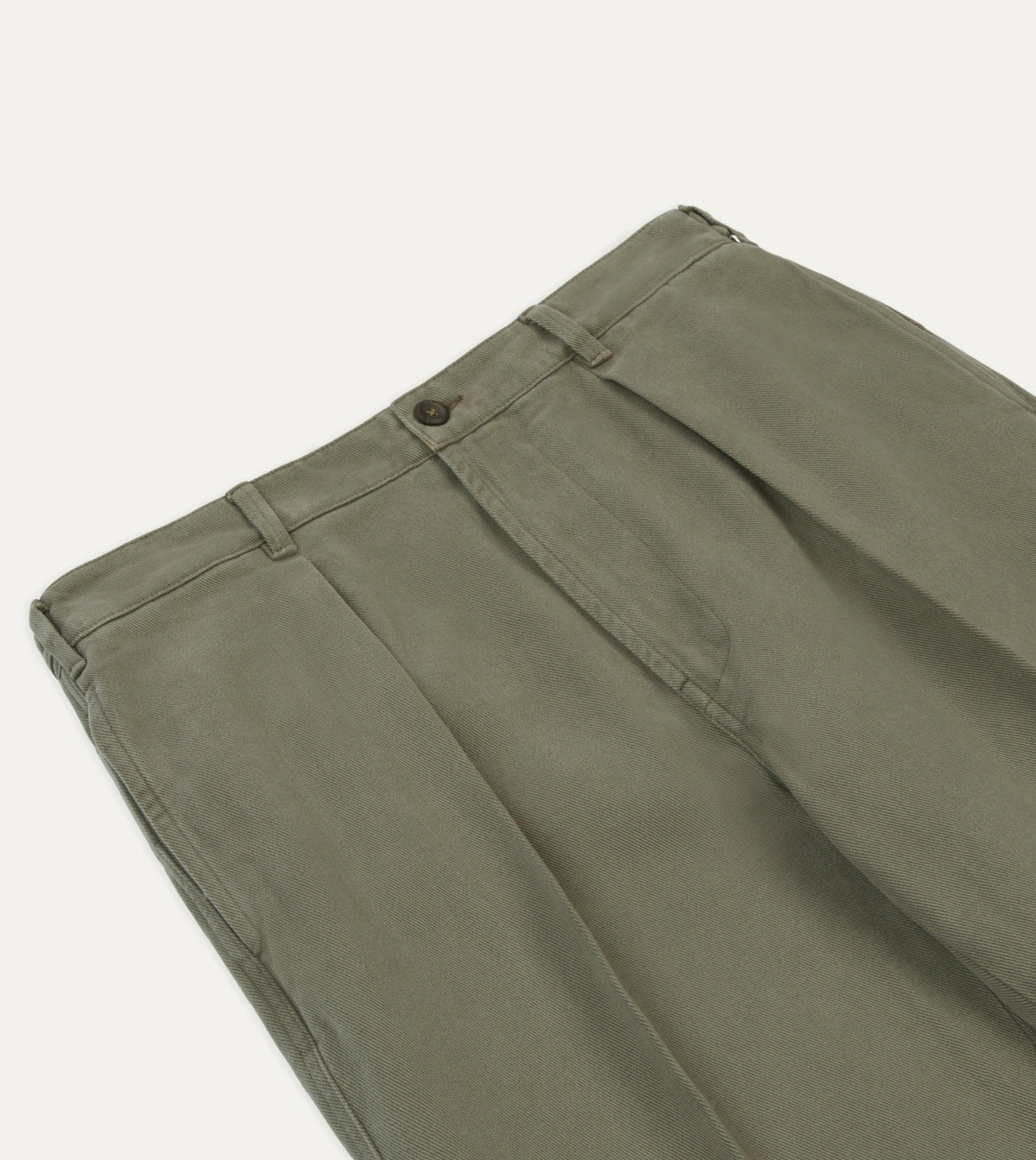 Drake's Khaki Heavy Cotton Twill Games Trousers