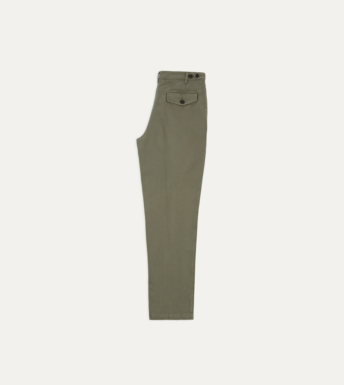 Drake's Khaki Heavy Cotton Twill Games Trousers