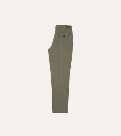 Drake's Khaki Heavy Cotton Twill Games Trousers