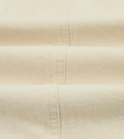 Drake's Ecru Herringbone Twill Cotton Games Trouser