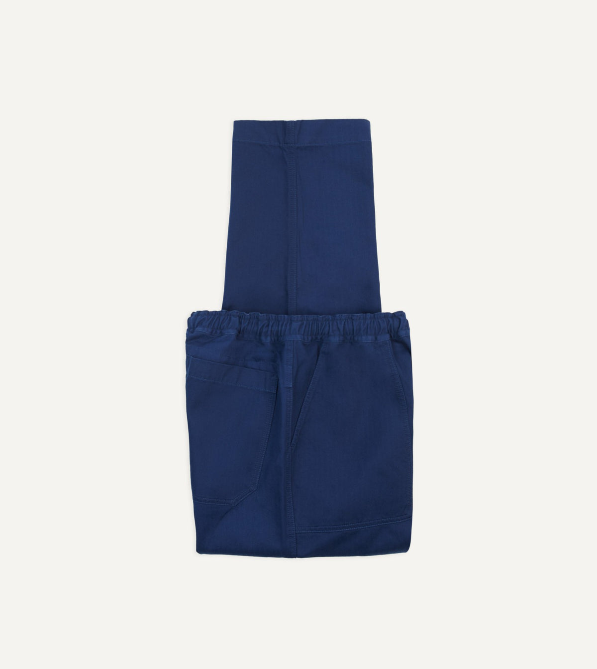 Drake's Navy Herringbone Twill Cotton Drawstring Trousers