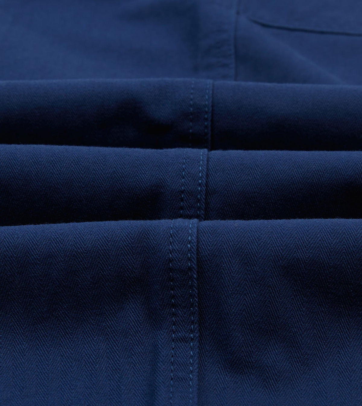 Drake's Navy Herringbone Twill Cotton Drawstring Trousers