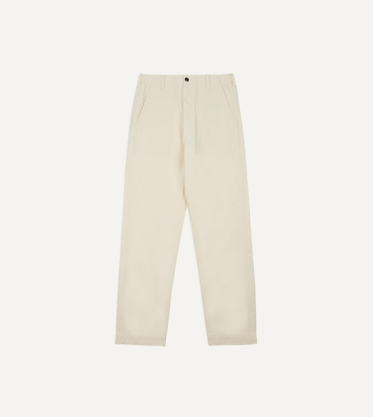 Drake's Ecru Cotton Twill Fatigue Trouser