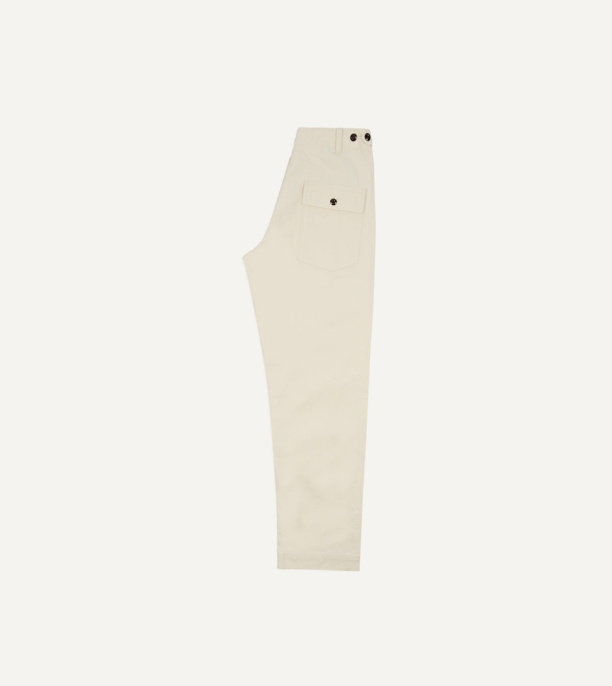Drake's Ecru Cotton Twill Fatigue Trouser