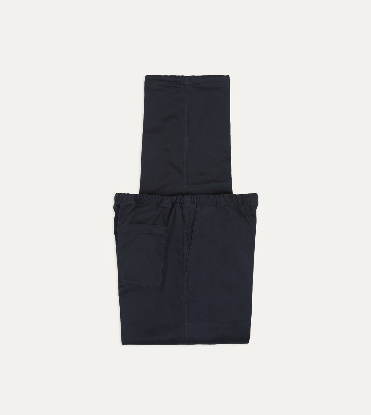 Drake's Navy Cotton Drawstring Trousers