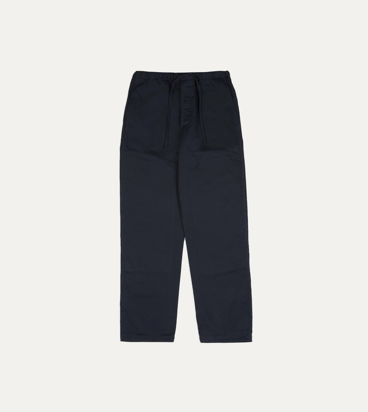 Drake's Navy Cotton Drawstring Trousers