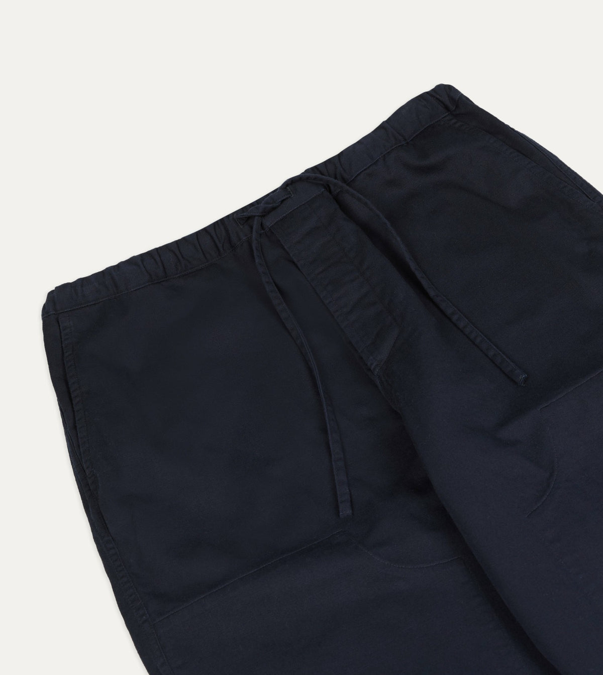 Drake's Navy Cotton Drawstring Trousers
