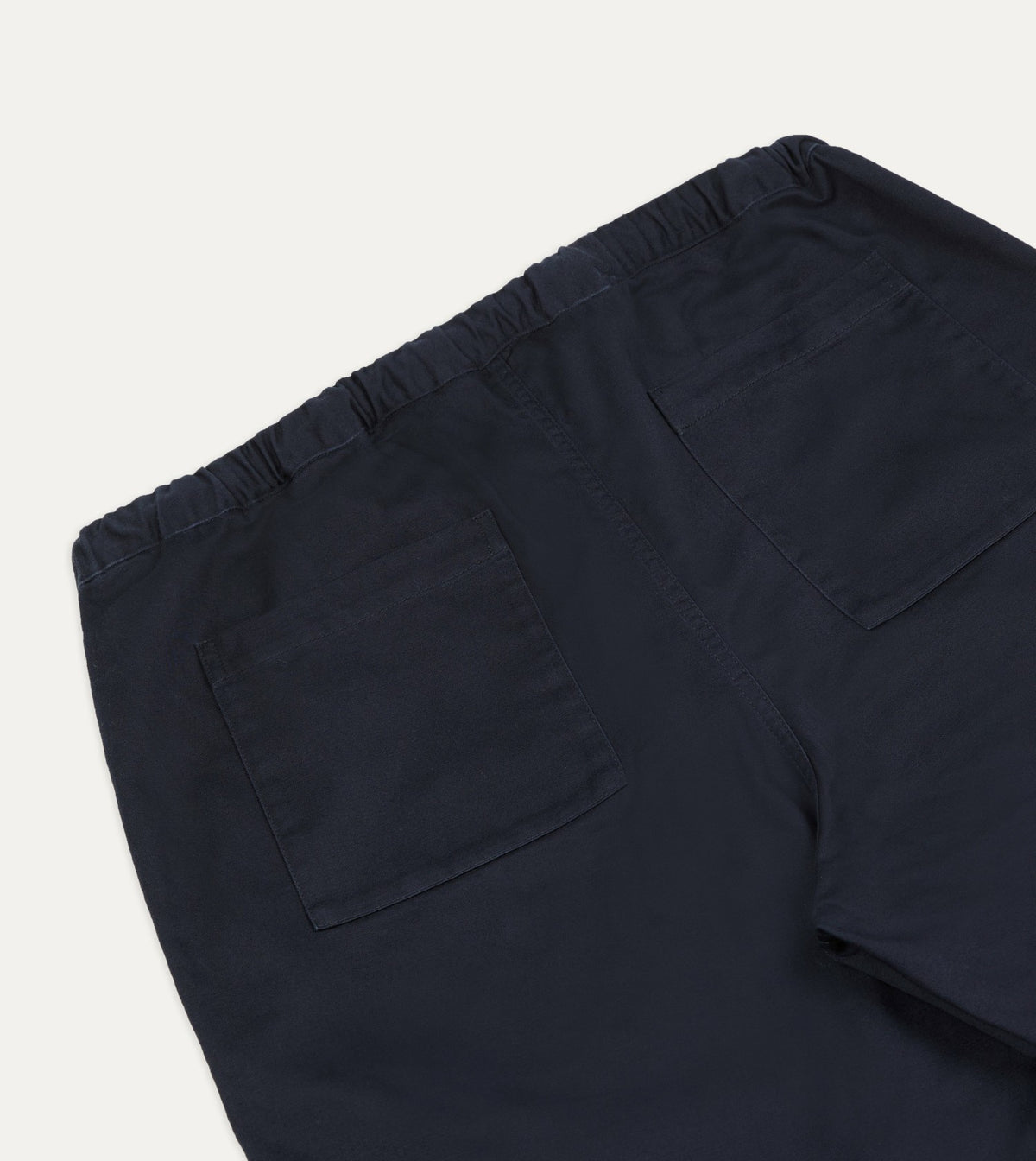 Drake's Navy Cotton Drawstring Trousers