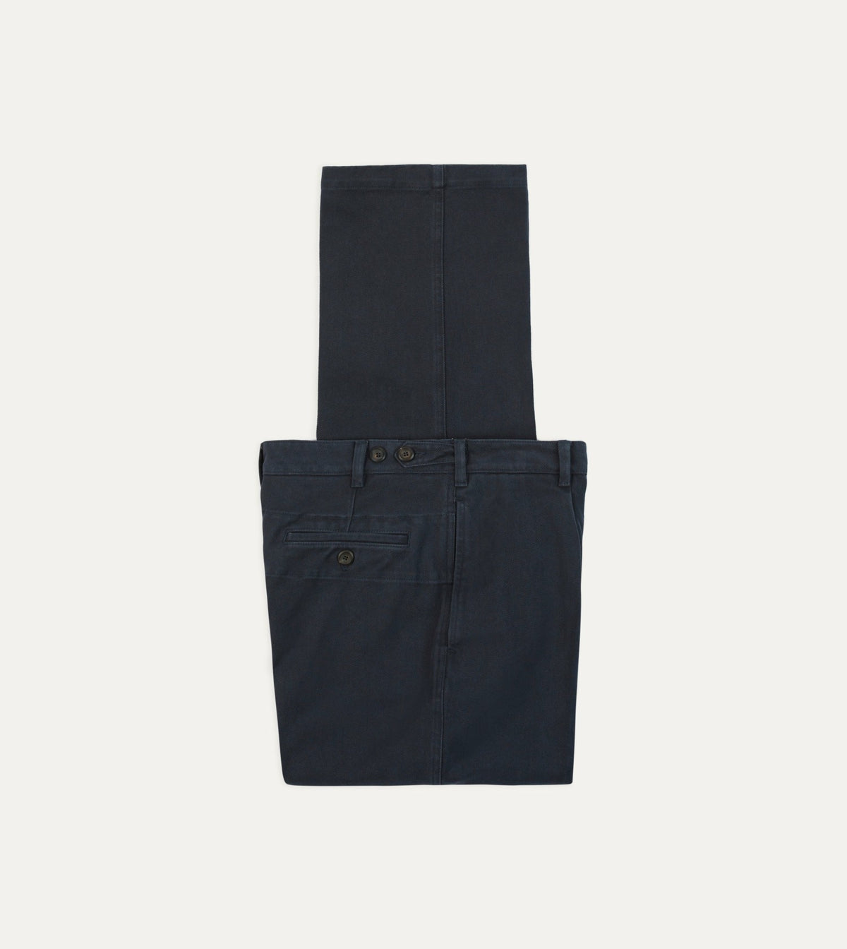 Drake's Dark Navy Heavy Cotton Twill Games Trousers