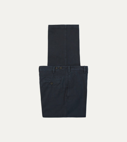 Drake's Dark Navy Heavy Cotton Twill Games Trousers