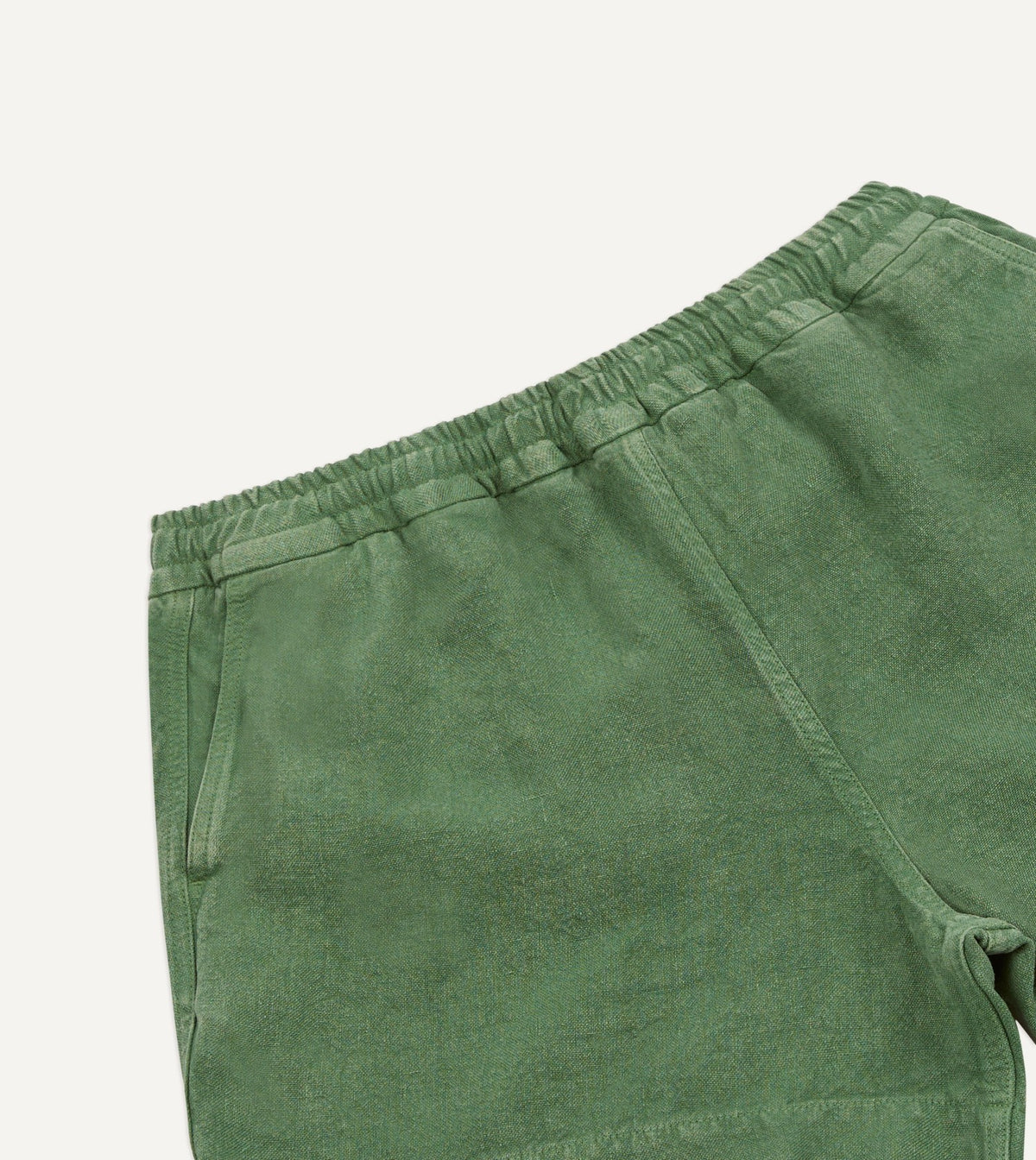 Drake's Green Linen Drawstring Shorts