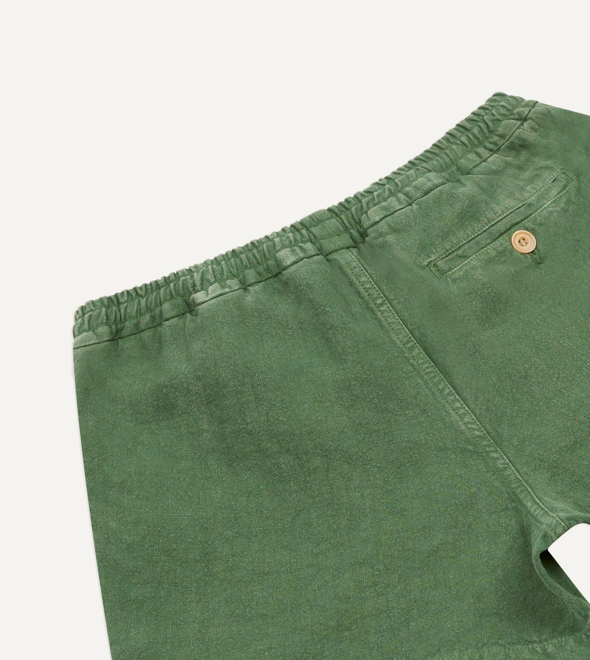 Drake's Green Linen Drawstring Shorts