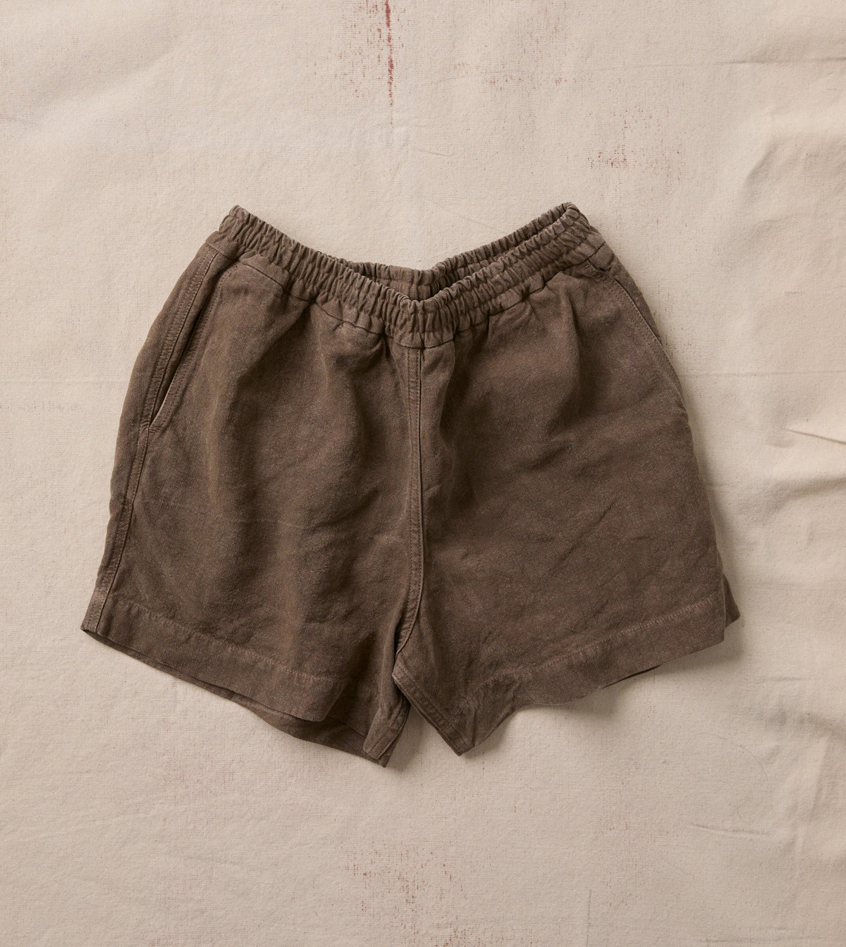 Drake's Brown Linen Drawstring Shorts