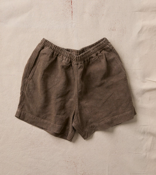 Drake's Brown Linen Drawstring Shorts