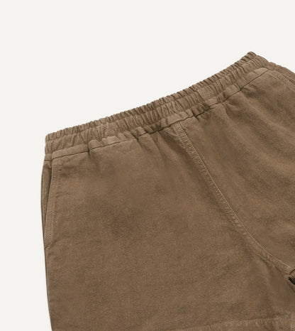 Drake's Brown Linen Drawstring Shorts
