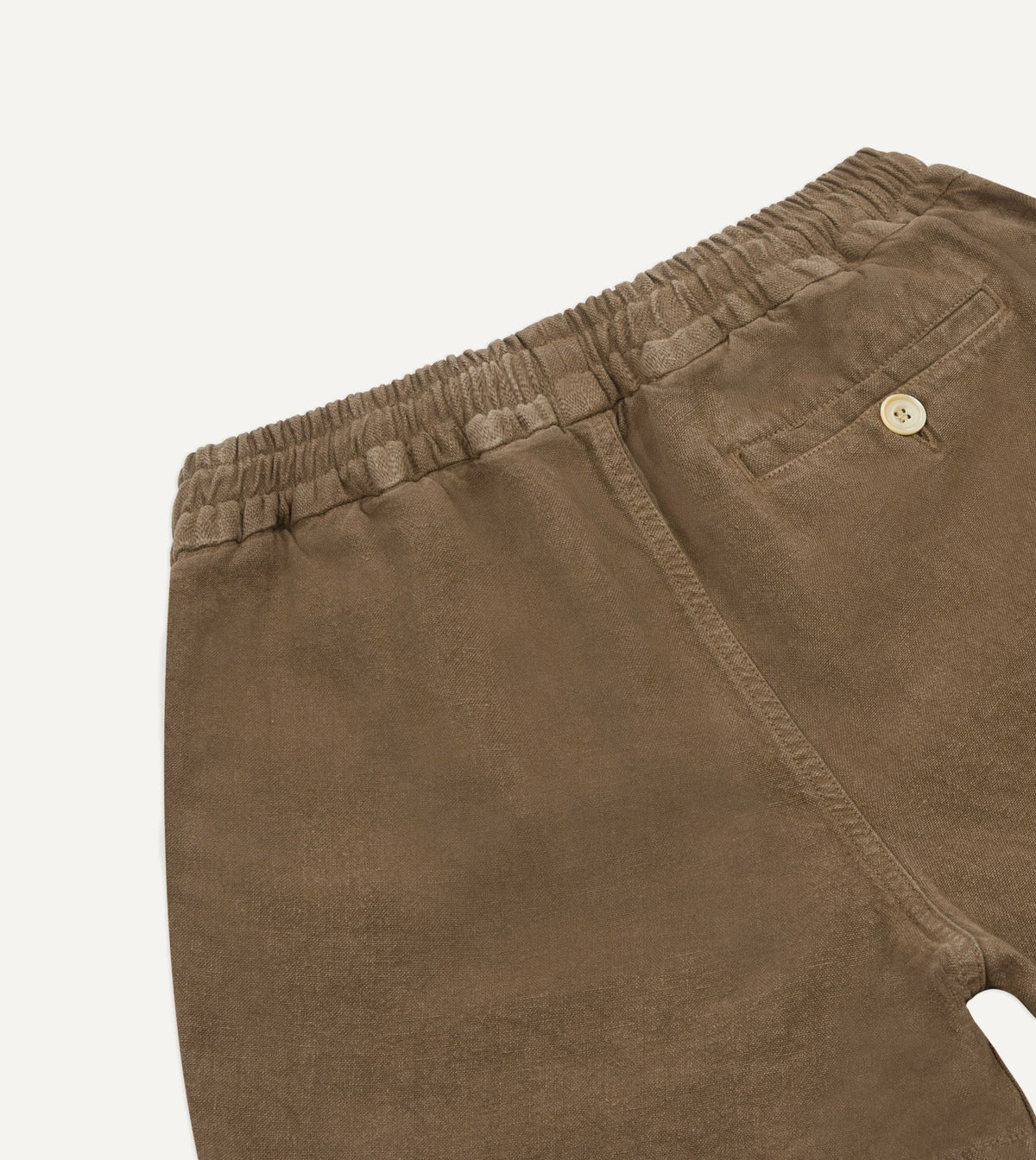 Drake's Brown Linen Drawstring Shorts