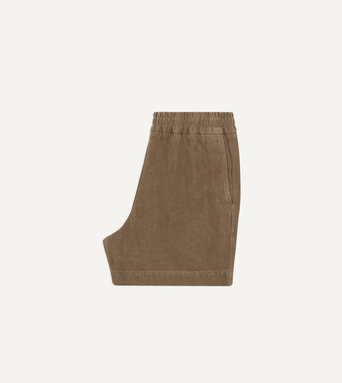 Drake's Brown Linen Drawstring Shorts