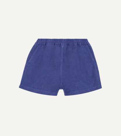 Drake's Blue Linen Drawstring Shorts