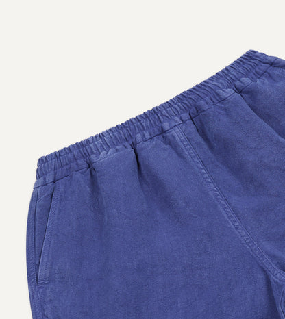 Drake's Blue Linen Drawstring Shorts