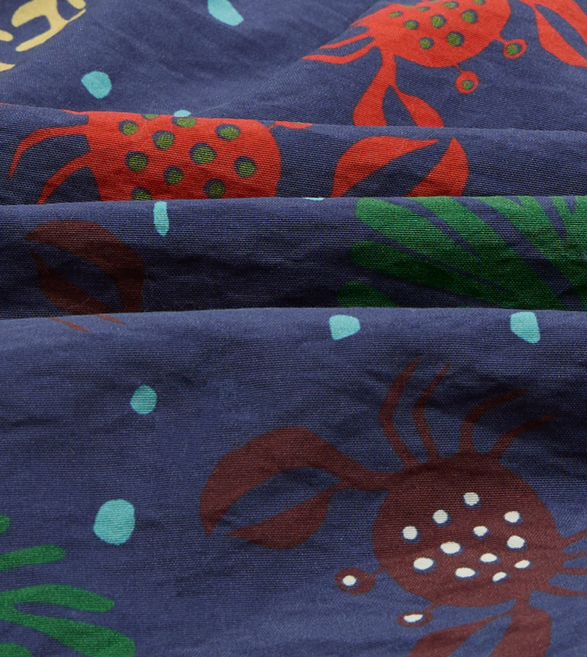 Drake's Crab Print Nylon Drawstring Swim Shorts