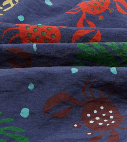 Drake's Crab Print Nylon Drawstring Swim Shorts