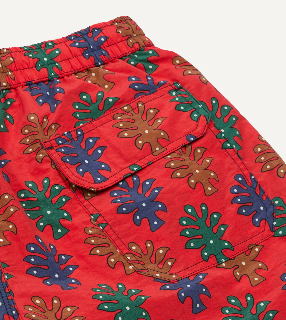 Drake's Tree Print Nylon Drawstring Swim Shorts