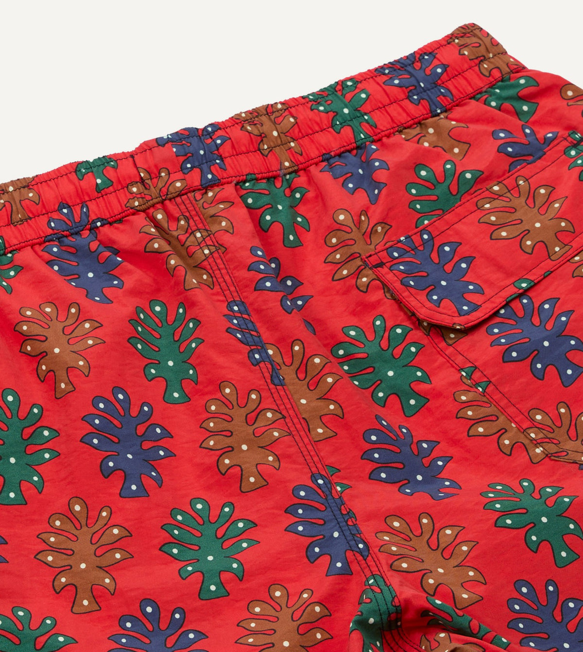 Drake's Tree Print Nylon Drawstring Swim Shorts