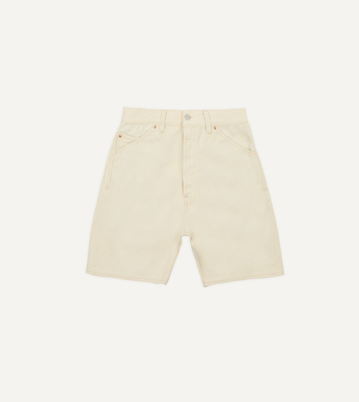 Drake's Ecru 12.7oz Selvedge Denim Five-Pocket Shorts