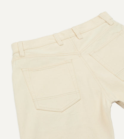 Drake's Ecru 12.7oz Selvedge Denim Five-Pocket Shorts