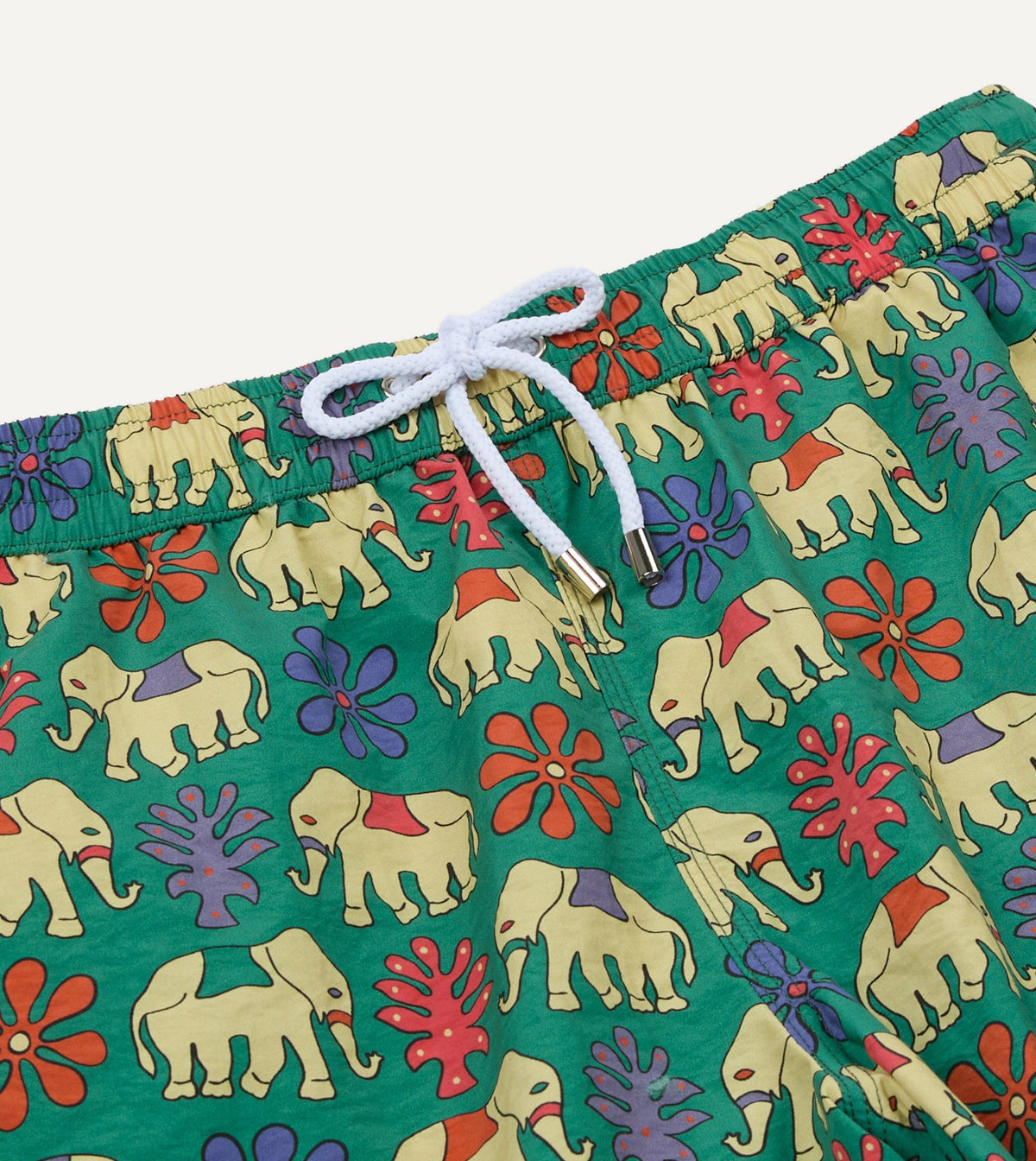 Drake's Elephant Print Nylon Drawstring Swim Shorts