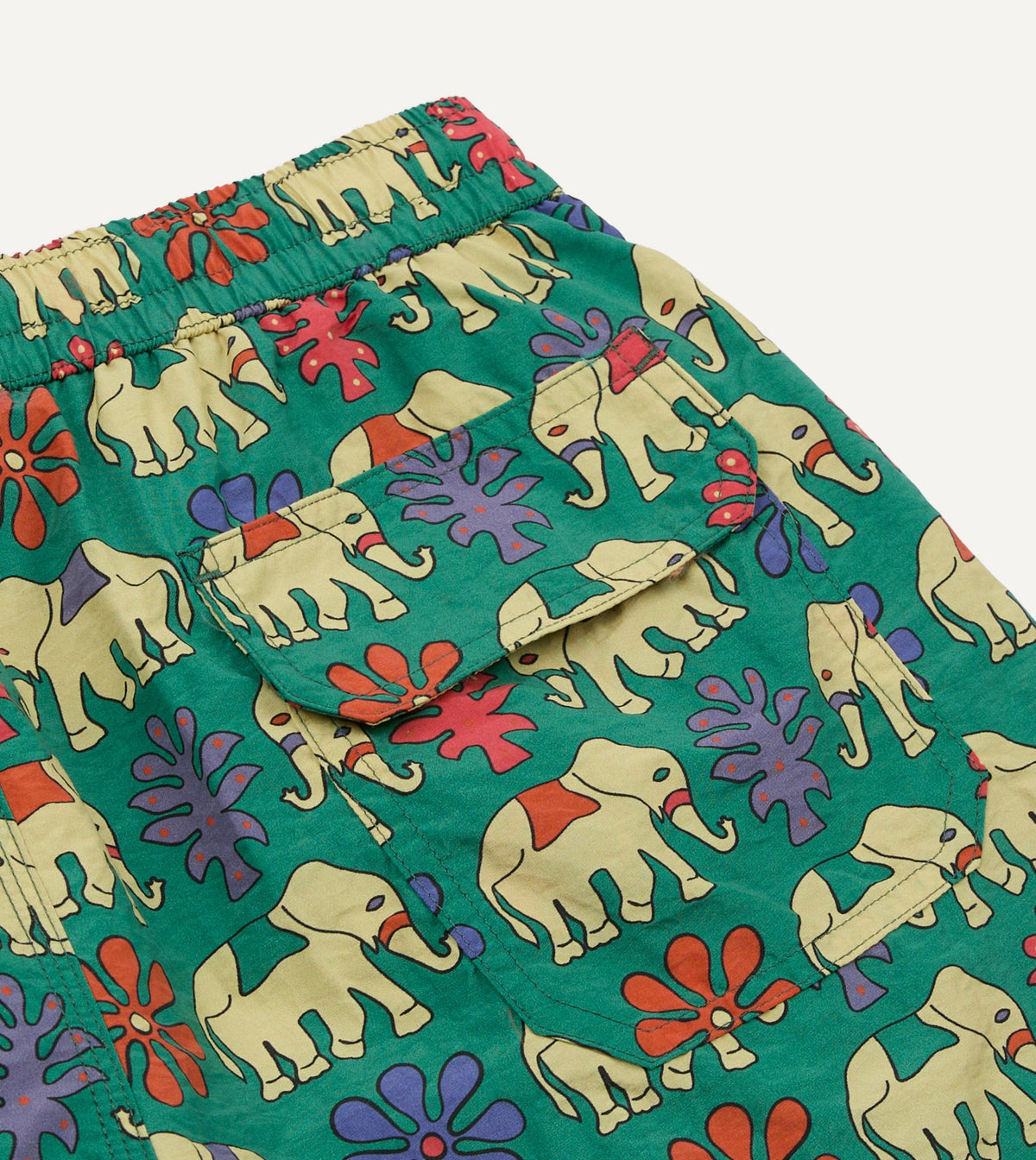 Drake's Elephant Print Nylon Drawstring Swim Shorts