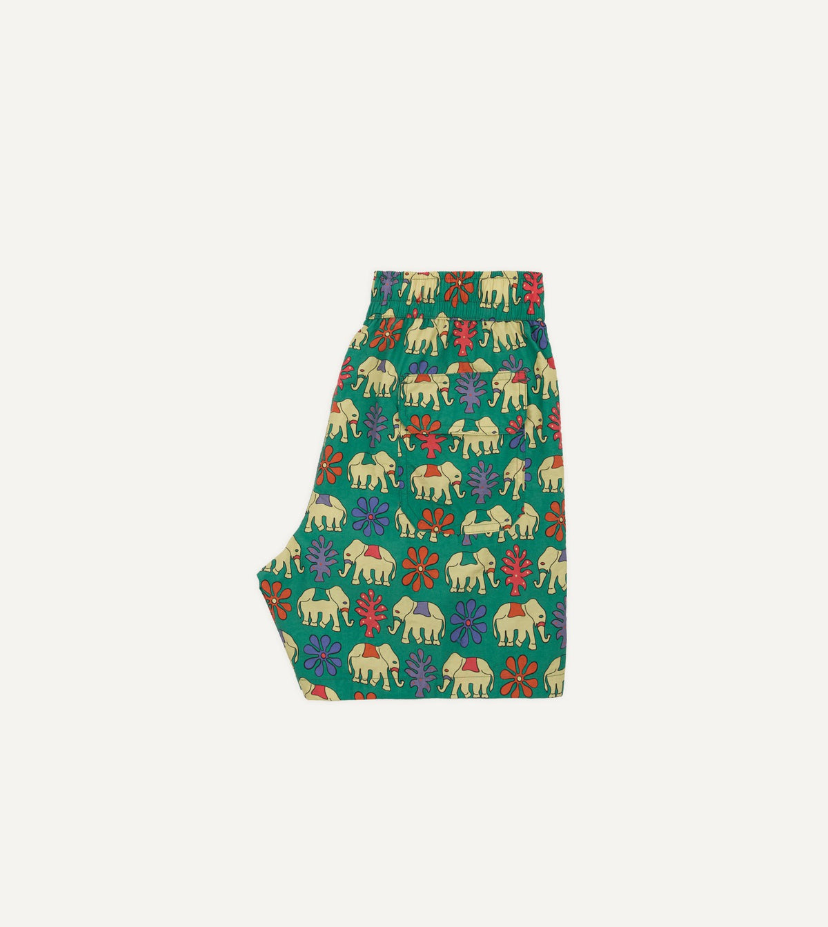 Drake's Elephant Print Nylon Drawstring Swim Shorts