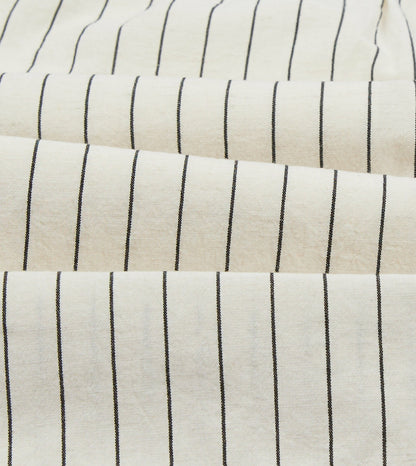 Drake's Ecru Pin Stripe Cotton Drawstring Shorts