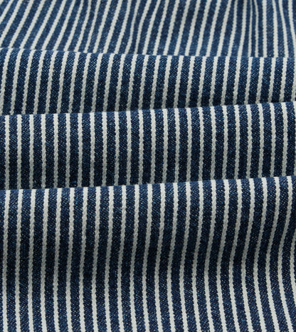 Drake's Indigo Stripe Cotton Drawstring Shorts